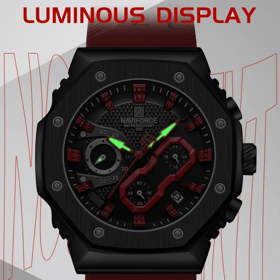 Reloj Analogo Naviforce Original Rojo- M8035