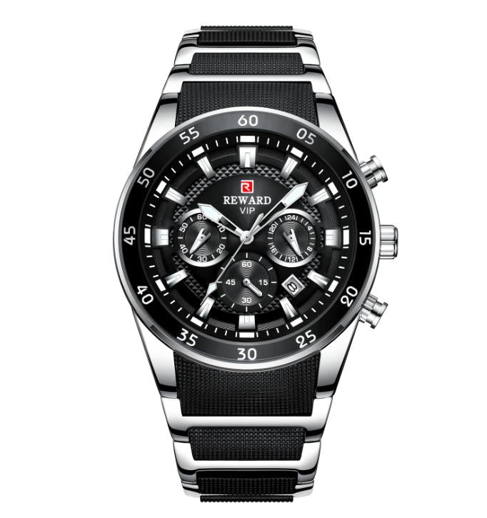 Reloj Analogo Reward para Caballero Negro/Plateado