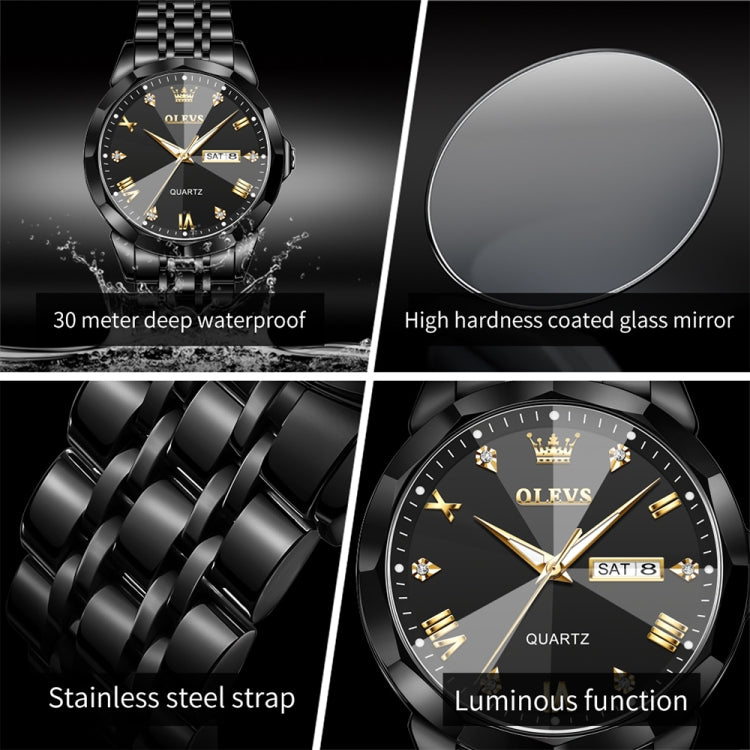 Reloj Analogo OLEVS Original Negro M-9931
