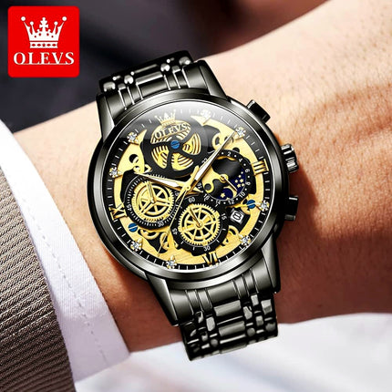 Reloj Analogo OLEVS Original Negro -  M-9947N