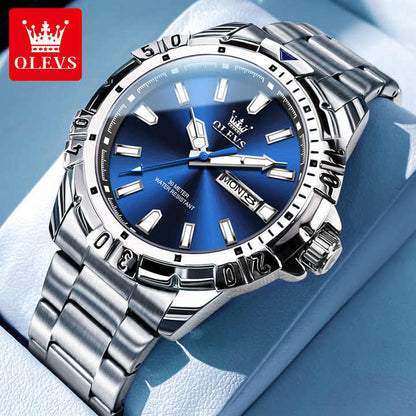 Reloj OLEVS Azul Original Resistente al Agua