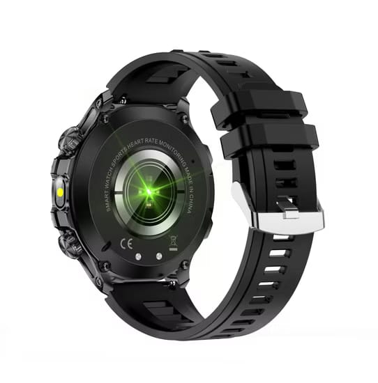 Reloj Inteligente Con Linterna M-AK75 Negro Pulsera de Silicona