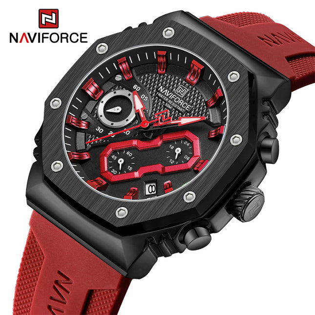 Reloj Analogo Naviforce Original Rojo- M8035