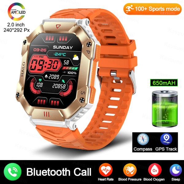 Smartwatch KR80 – Estilo Militar, Batería de 15 Días, IP68