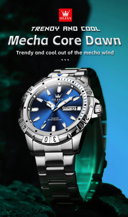 Reloj Analogo OLEVS Azul Original Resistente al Agua M-5560A