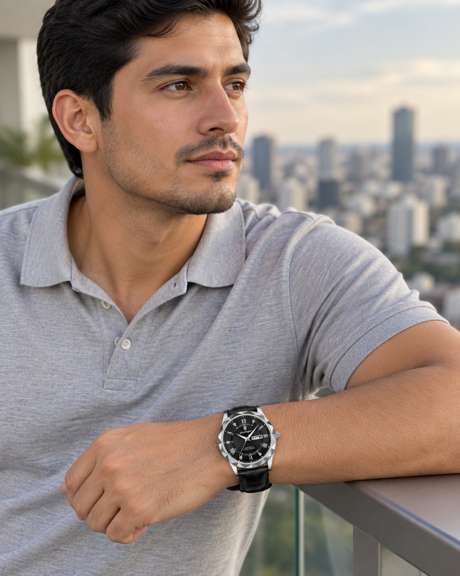Reloj Poedagar 615 puesto en la muñeca