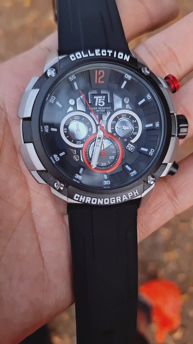 Reloj Analogo Con Cronografos y Fechador - T5 Original