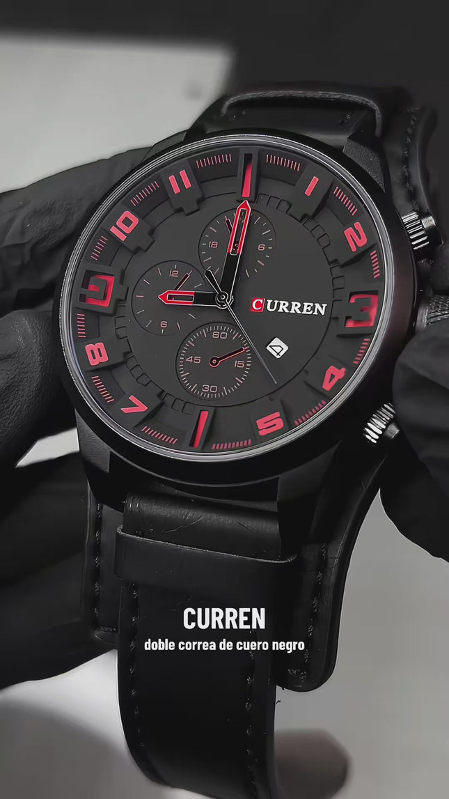 Reloj Curren Negro -  Contra el Agua - Analogo