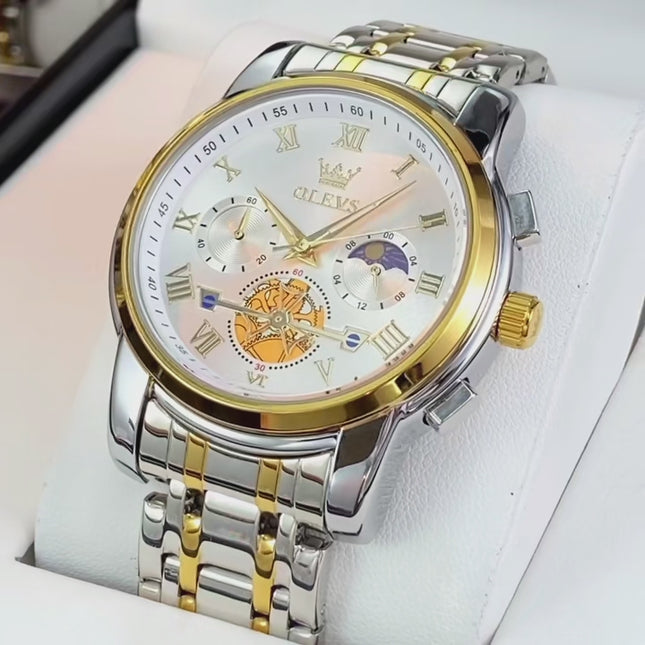 Reloj Analogo Olevs Con Cronógrafos M-2859 Blanco