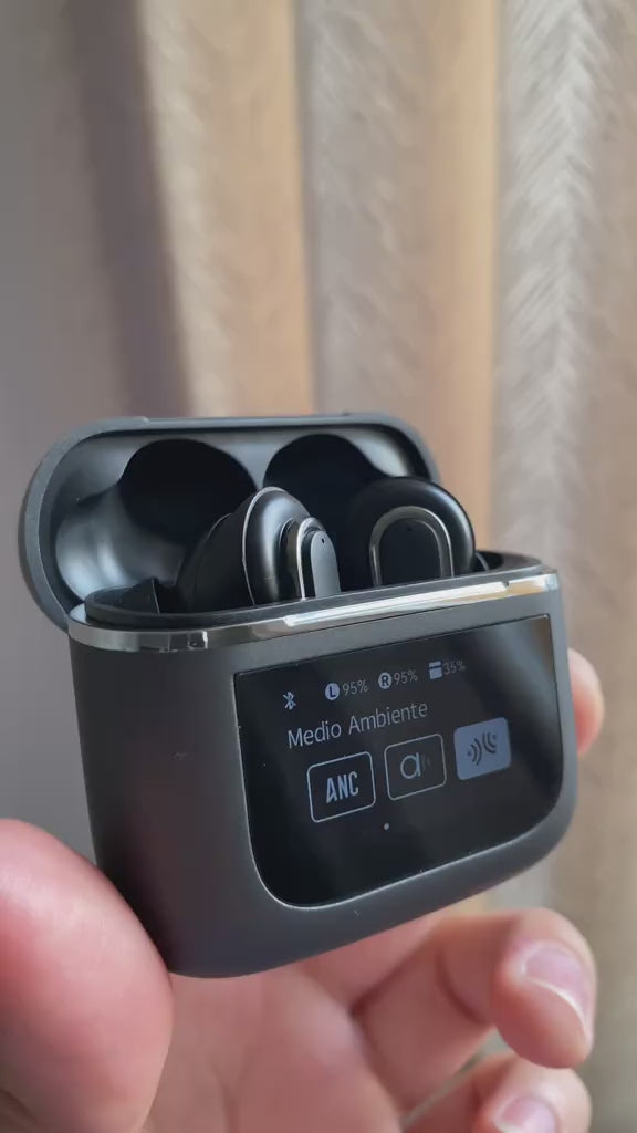 Audífonos Bluetooth V8 – Estuche con Pantalla Táctil, Cancelación de Ruido
