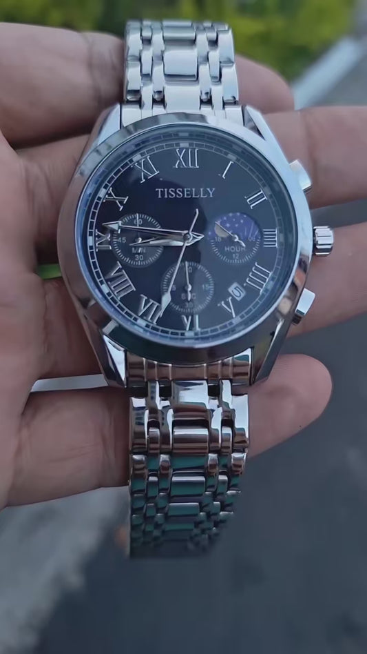 Reloj Tisselly Con Cronógrafos y Fechador -