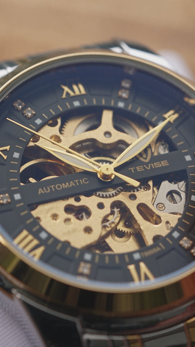 Reloj Automático Tevise T900 – Maquinaria Visible, Correa de Acero