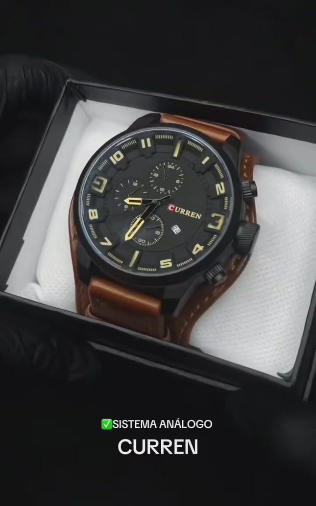 Reloj Curren Cafe/Negro MD-8225 -  Contra el Agua - Analogo