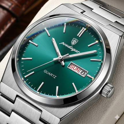 Reloj Analogo Poedagar Con Fechado - Verde