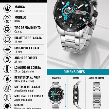 Reloj Analogo Curren MD8402