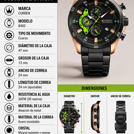 Reloj Analogo Curren MD8402