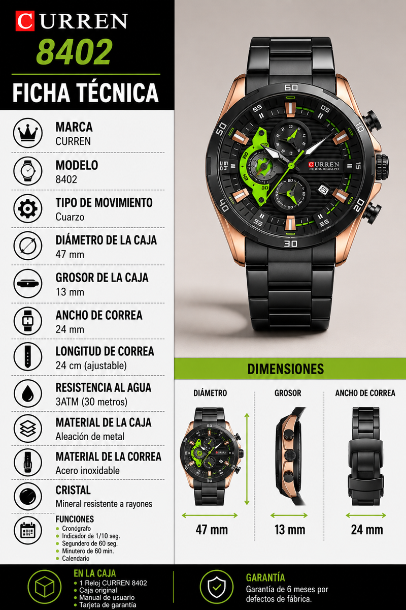 Reloj Analogo Curren MD8402