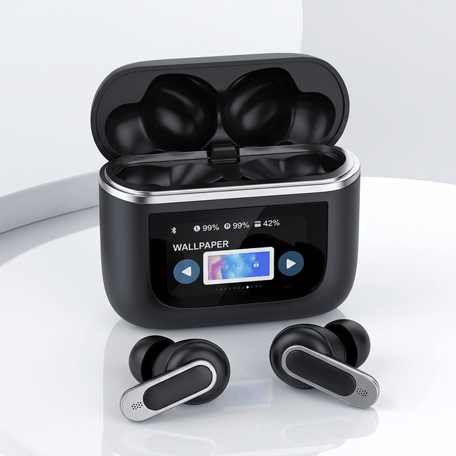 Audífonos V8 – Estuche con Pantalla Táctil a Color, Resistentes al Agua