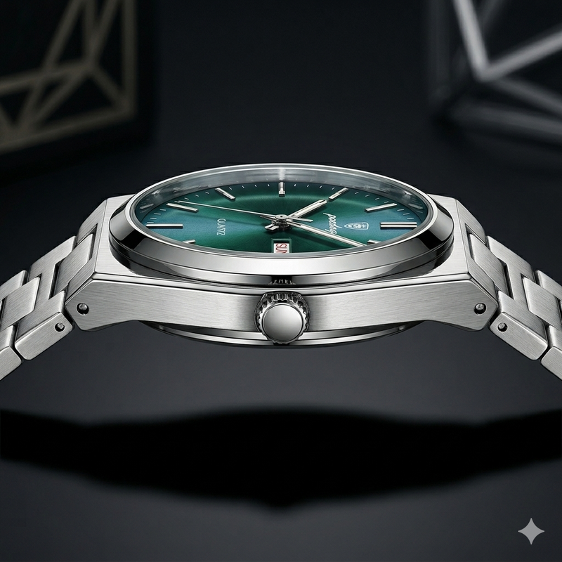 Reloj Analogo Poedagar Con Fechado - Verde