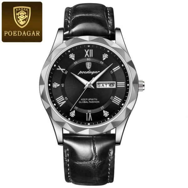 Reloj Poedagar 615 – Acero Inoxidable con Fechador, Sumergible 30 m