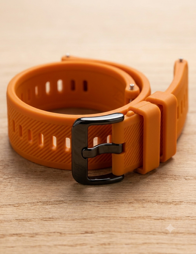 Correa de Caucho para Reloj – 22 mm, Naranja