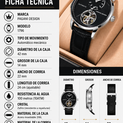 Reloj Automático Pagani Desigh