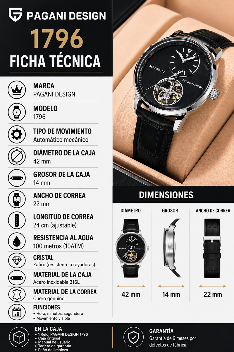 Reloj Automático Pagani Desigh