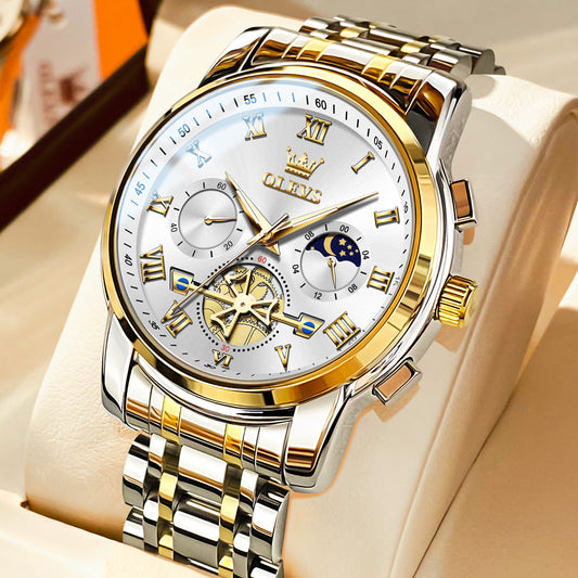 Reloj Analogo Olevs Con Cronógrafos M-2859 Blanco