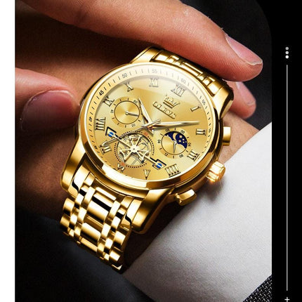 Reloj Analogo Olevs Con Cronógrafos M2859 Dorado