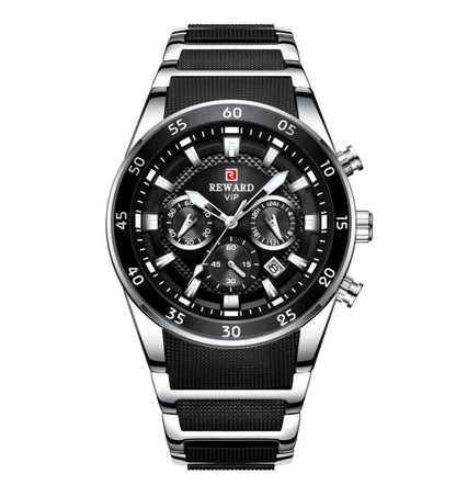 Reloj Analogo Reward para Caballero Negro/Plateado