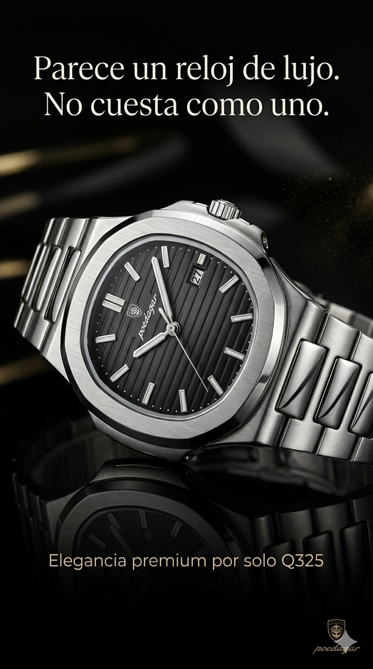 Reloj Poedagar Con Fechador - Negro  M613