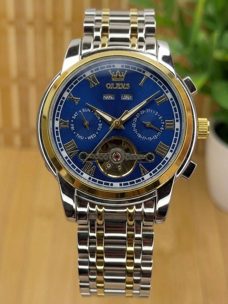Reloj Automatico Olevs 6607 - Mecánico - Azul
