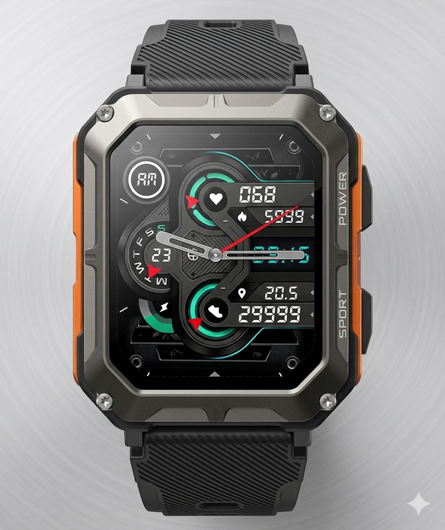 Reloj Inteligente - Smartwatch C20 Pro Negro/Naranja
