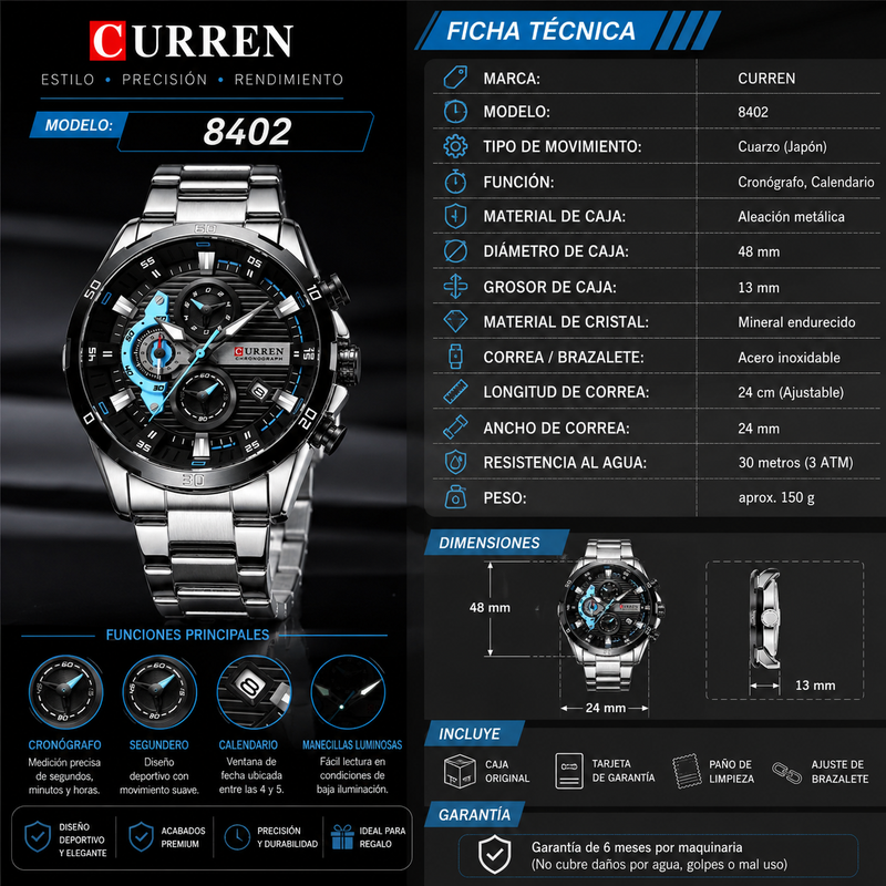 Reloj Analogo Curren MD8402