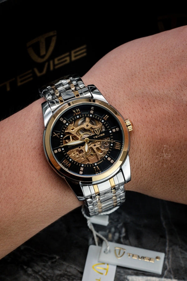 Reloj Automático Tevise T900 – Maquinaria Visible, Correa de Acero