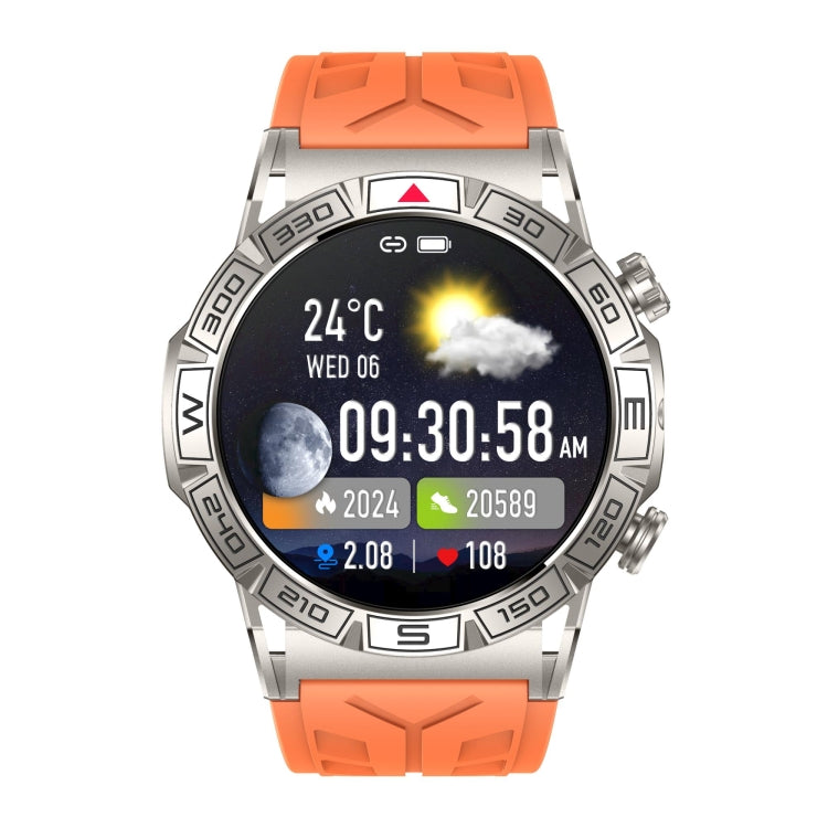 Reloj Inteligente Con Linterna  (k-c80) Naranja Pulsera de Silicona