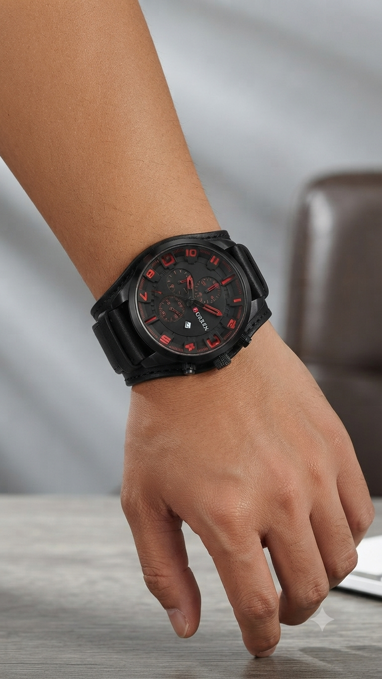 Reloj Curren Negro -  Contra el Agua - Analogo