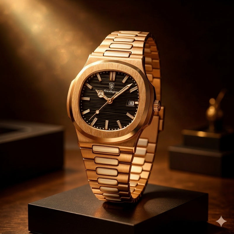 Reloj Poedagar Dorado Con Fechador - Analogo