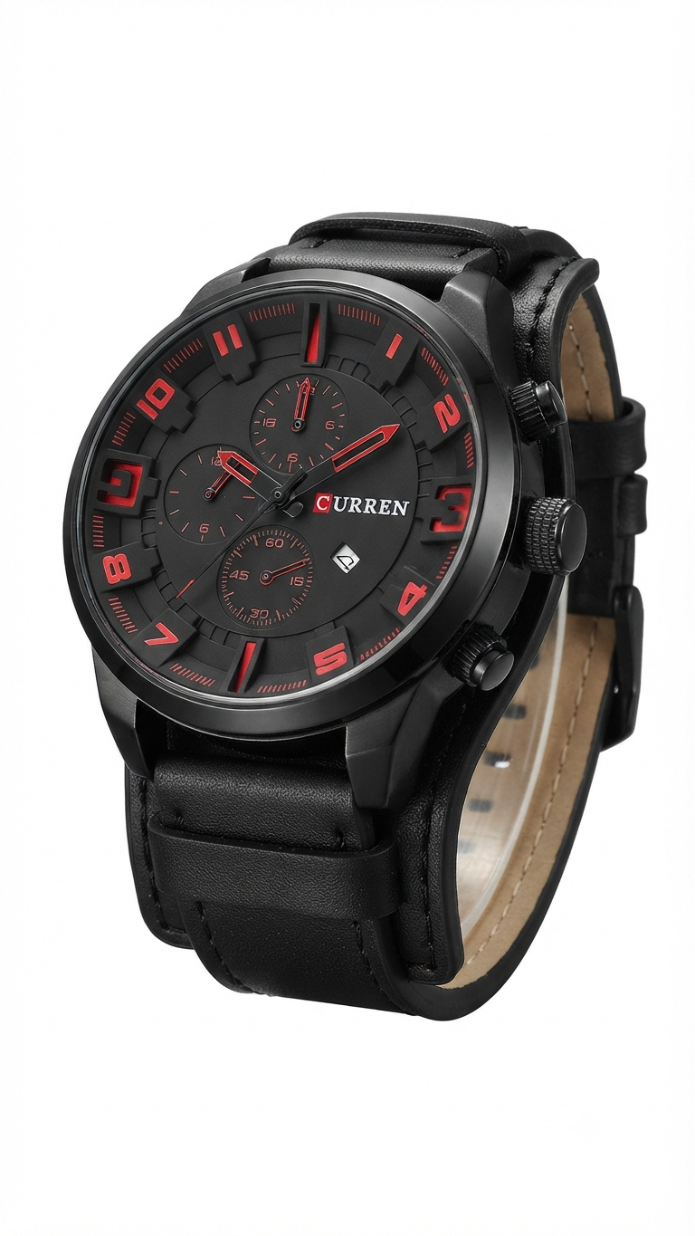 Reloj Curren Negro -  Contra el Agua - Analogo