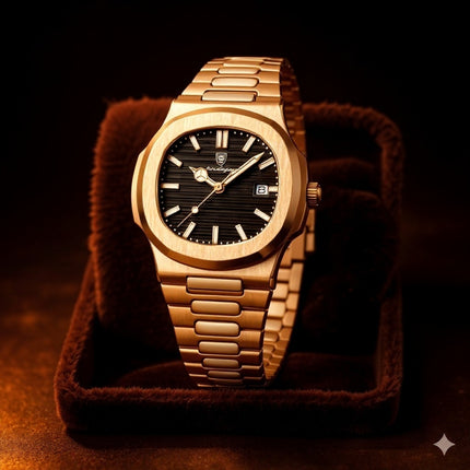 Reloj Poedagar Dorado Con Fechador - Analogo