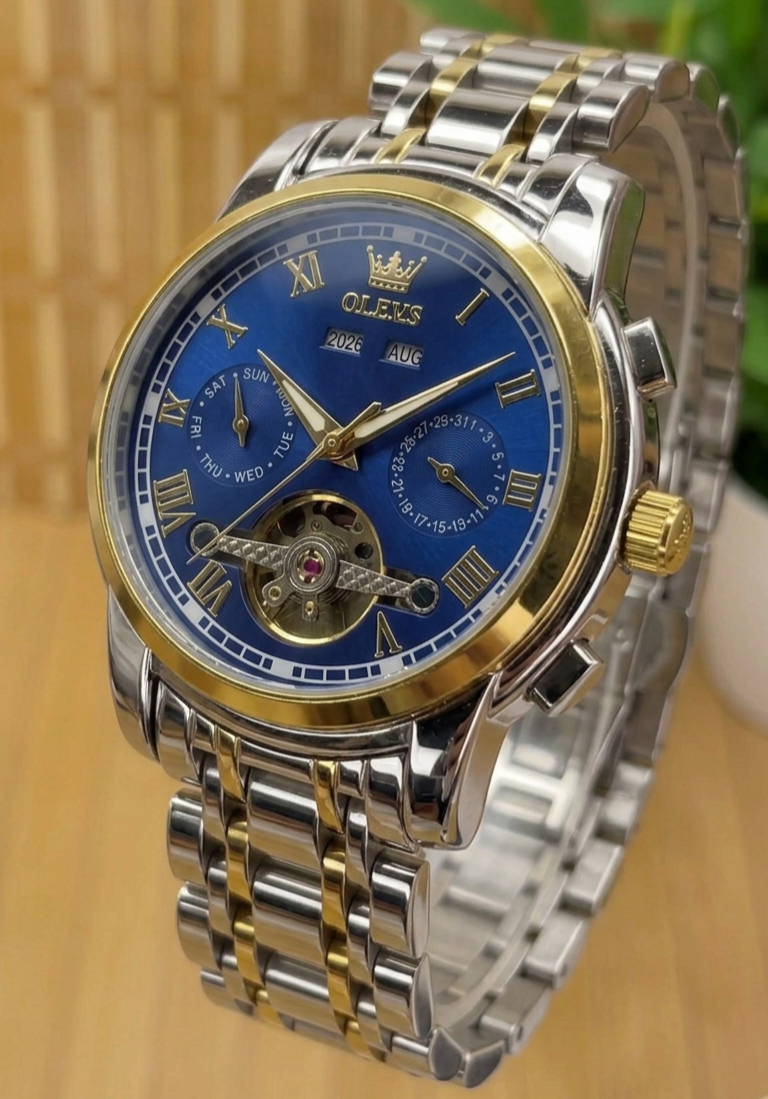 Reloj Automatico Olevs 6607 - Mecánico - Azul