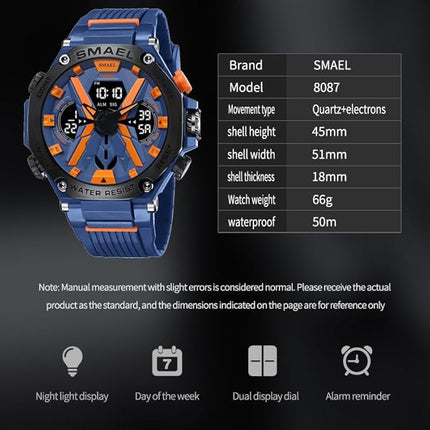 Reloj Doble Hora Contra el agua - Smael MD8087