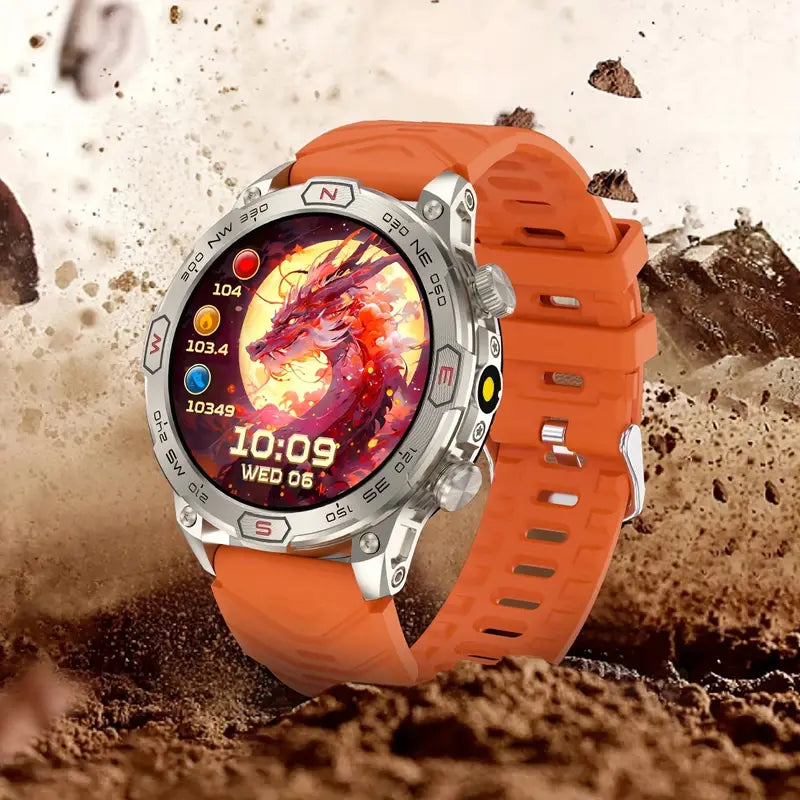 Reloj Inteligente Con Linterna  (k-c80) Naranja Pulsera de Silicona