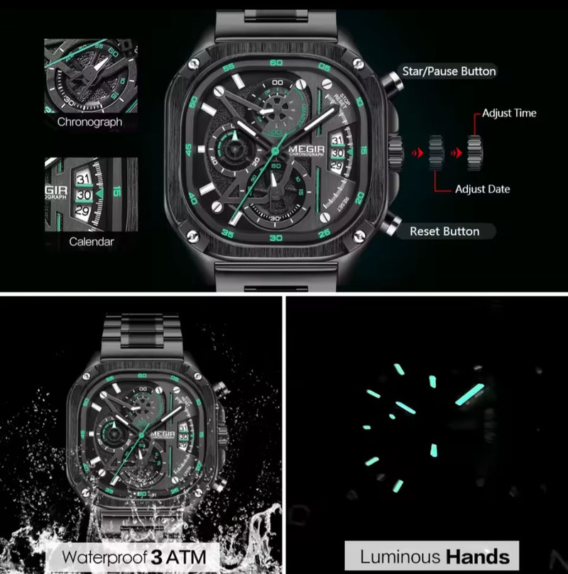 Reloj Analógico Megir Contra el agua